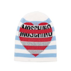 모스키노진 스트라이프 하트 비니