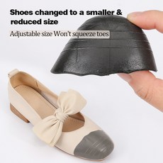 新品 2 雙可重複使用的 PU 腳趾填充物 用於寬鬆鞋跟塞舒適貼合海綿填充物, 黑色2雙, 4個