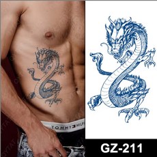 데이브렉 신개념 무광청색 리얼 타투 스티커 200종, 1개, GZ-211