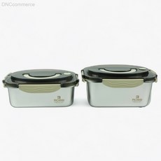로시 스텐 렌지 밀폐용기 2종 세트 식재료정리 사각찬통, 1개, 1L