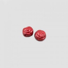비즈팡 [JS-2-24]경면주사 제왕사90% 장미꽃볼 8mm (내경1.2mm)