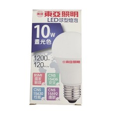 TOA 東亞 LED 燈泡 10W 全電壓 E27燈座, 冷白, 1個
