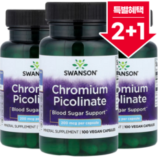 스완슨 크롬 크로뮴 피콜리네이트 200mcg 100캡슐 3개 피콜린산 Chromium, 100개입, 100정