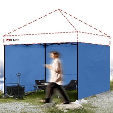 CLAETF Instant Canopy SUN 선캡Wall 3x3m(10x10피트) 팝업 캐노피용 측벽이 있는 텐트 210D 옥스포드 원단 방수 99% 자외선 차단 상업용, 블루
