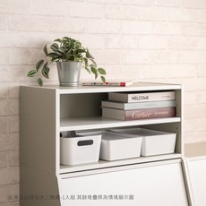 TZUMii 簡約時尚、自由組合、穩固耐用 輕鬆打造整潔居家空間, 艾莉絲加大二格櫃-水泥灰, 水泥灰