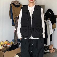 스노우보드 조끼 후드 방수 더블 카키 상의 블랙 참고