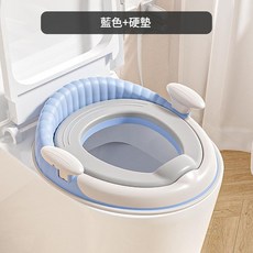 兒童馬桶圈 大號男孩女寶寶專用坐墊, 藍色 - 硬墊
