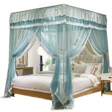 원형 캐노피모기장 레일형 침실용 모기장 레이스 커버 공주님 침대 실내, 릴리그레이퍼플