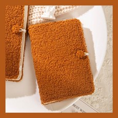 臺南出貨 絨絨玩偶熊 原創刺繡絨麵活頁本56手帳本記事本禮, 1個, 棕色 絨絨玩偶熊 無小熊刺繡 ,A6外殻+網格頁 加厚90張180頁