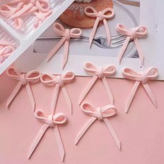 얇은 미니 리본 식용 초콜릿 케이크 디저트 데코 장식 18개입, 레드