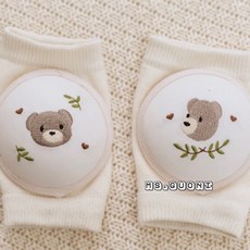 MKMD 韓版刺繡寶寶爬行保護膝墊，柔軟舒適，多款可愛圖案, 1個