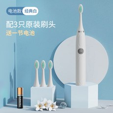 HYLSS 白色 聲波電動牙刷 口腔清潔 深層潔淨, 1個, 如圖所示1361, 电池 白色