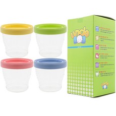엉클밥 트라이탄 이유식 용기, 4세트, 180ml