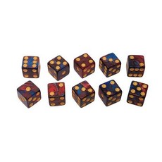 炫彩點數骰子 酒吧骰寶 團康派對必備 彩色數字骰子 棋牌遊戲解壓骰子, 藍褐色 10顆, 1個