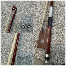 柚子樂器 精選紅木弓桿 黑檀木珍珠眼馬尾庫, 1個, 3/4小提琴弓-初階圓弓