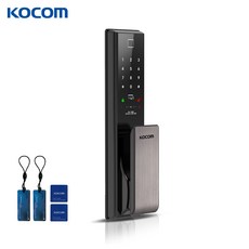 코콤 KDL-AC9590 지문인식 현관문 무타공 푸시풀 번호키 도어락 교체 설치 고리형 2개+부착형 2개, 고객직접설치