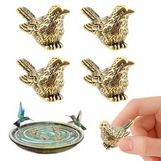황동 새 목욕 디스크 - 야외 새 목욕용 미니 거북이 디자인 정수 장식품 각 17g(0.6온스) 정원 그릇 및 분수용 천연 클리너 디스크 (새 6개), Bird 4pcs