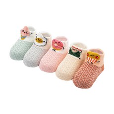 雪倫小舖 童襪 嬰兒襪 5雙入 春夏薄棉透氣孔造型船襪