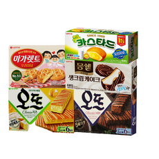 糕點零食組, 巧克力蛋糕條+起司蛋糕條+鮮奶油巧克力派+蛋黃派+花生奶油餅, 1組