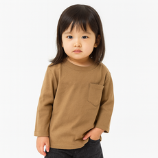 아이나라 아동 여아 긴팔 티셔츠 유아동 포켓 티 기본 데일리룩