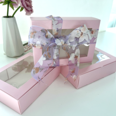 10개 포장박스 투명창 직사각 두쫀쿠 포장 선물상자 포장박스 핑크 18cm