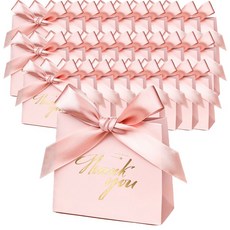 키즈브릭스 답례품 구디백 리본 선물 상자 30세트, 오픈형 핑크 M