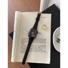 레이언 애플워치 가죽호환밴드 스트랩 38/40/41mm 42/44/45/49mm적용, 42mm/44mm/45mm/49mm, 블랙
