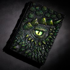 樹脂龍之書Animated Dragon Book惡魔之眼龍之書樹脂裝飾品, 1個, 1張, 綠龍:如圖