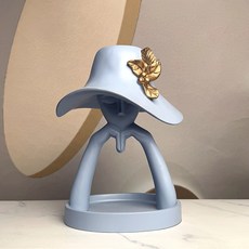 現代人形收納托盤鑰匙擺件, 1件, 白色:21*24*28