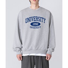 언더오프 UNDEROFF 어센틱 릴렉스드 유니버시티 맨투맨 스웨트 그레이