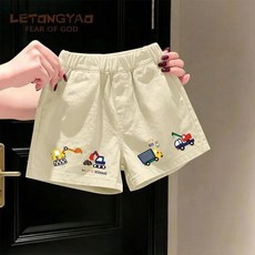 LETONGYAO 寶寶兒童短褲 趣味卡通車印花