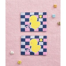 퀼트스타 체크 컬렉션 장식라벨_병아리, 2개, 병아리