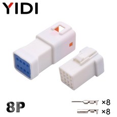 10 세트 JWPF 커넥터 와이어 터미널이있는 소켓 방수 자동차 플러그 하우징 스냅 JST, 10 Sets, 8P Male Female Set