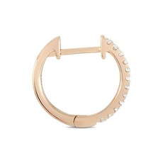 LB 익스클루시브 중고 14K 로즈 골드 다이아몬드 허기 후프 이어링