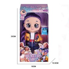 틴다샵 헌트릭스인형 케이팝데몬헌터스 케데헌 굿즈, 봉투 포장, 1개, 13인치 퍼플 헤어 루미