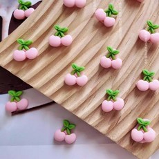 미니 핑크 레드 체리 앵두 초콜릿 1.8cm 케이크 디저트 데코 장식 48개입