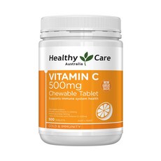 Healthy Care 維他命C 500mg 咀嚼錠 500顆 澳洲製造支持免疫系統健康, 1個, 1瓶500顆