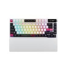 ROG Azoth X 無線電競鍵盤 三模連線 OLED顯示器 三向控制旋鈕, 雪軸,主商品+SHEATH II鼠墊