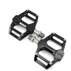 HT 자전거 페달 초경량 티타늄 샤프트 페달 AR06T 접이식 자동차 페달 로드 바이크 플랫 페달, 02 Titanium Axis Black
