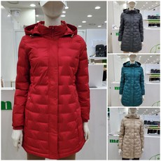 마코 모다남양주 여성 일자웰딩 중기장 후드탈부착 다운점퍼 MOW4DJ91_GN