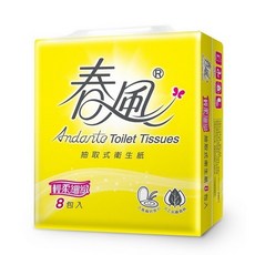 春風 | 輕柔細緻 抽取式衛生紙 100抽*8包*10串, 80個裝, 1箱