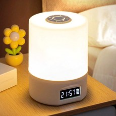 플랜와이 눈부심 없는 무선 탁상용 감성 무드등 수유등, 터치식 시계형