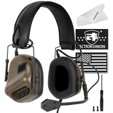 ECLATIS ACTION 온UNION 온 Tactical 헤드웨어 헤드셋 소음 감소 없음 블랙 291728, 탠 색상