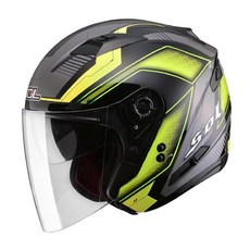 安信騎士 SOL SO-7 SO7 星際 半罩安全帽 LED燈, 黑黃,S, 1個