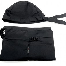 두건 앞치마 세트, 검정앞치마+검정두건, 검정앞치마+검정두건