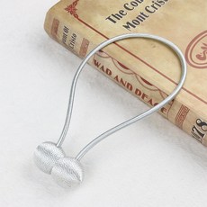 커튼 끈 자석 커튼고정 마그네틱 고정끈 커튼자석, 2개, 실버