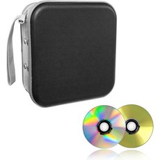 48 용량 CD 케이스 휴대용 DVD 하드 플라스틱 홀더 자동차용 월렛 디스크 수납 바인더 집 여행 정리함 범용 보호 지퍼 박스블루, Black