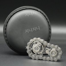 프리미엄 EDC 스테인리스 파워 아이 스피너 손가락 스트레스 해소 토이, 플라이휠 자이로  실버  + 보관 백을 밀어 넣습니다