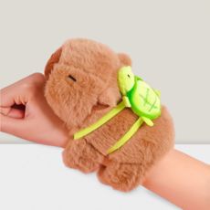 몽드네 카피바라 자동차 인형 차량 액세서리 자동차 꾸미기 손목 밴드 팔찌 가방 꾸미기, 1개, 연브라운 거북이 가방