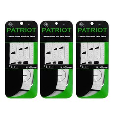 HJ 골프장갑 패트리어트 패치 양피 여성 왼손착용 3장 묶음, 1세트